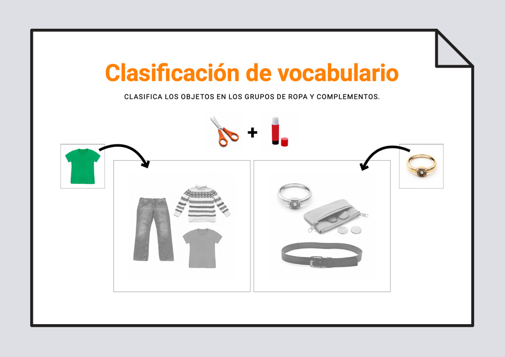 Clasificación de vocabulario. Ropa y complementos: Vocabulario #Soyvisual